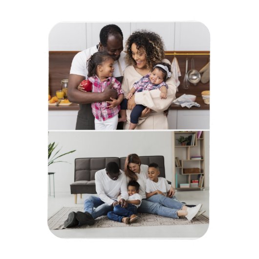 Ontwerp uw eigen 2 fotocollage magneet (Verticaal)