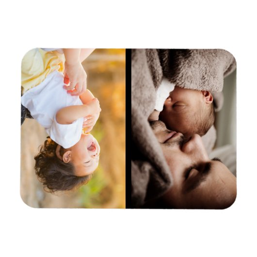 Ontwerp uw eigen 2 fotocollage magneet (Horizontaal)