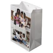 Ontwerp uw eigen 2 fotocollage medium cadeauzakje (Achterkant Gekanteld)