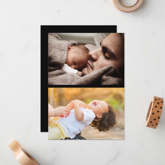 Ontwerp uw eigen 2 fotocollage notitiekaartje (Voorkant / Achterkant in situ)