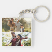 Ontwerp uw eigen 2 fotocollage sleutelhanger (Achterkant)