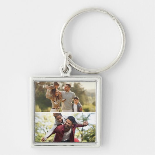 Ontwerp uw eigen 2 fotocollage sleutelhanger (Voorkant)