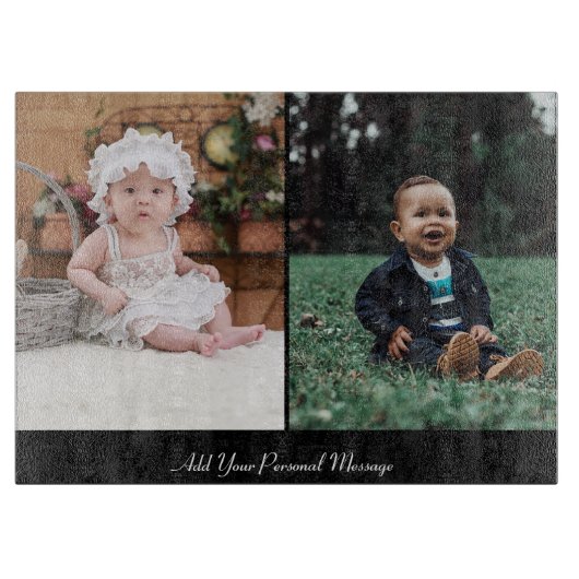 Ontwerp uw eigen 2 fotocollage snijplank (Voorkant)