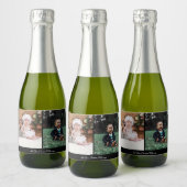 Ontwerp uw eigen 2 fotocollage sparkling wijnetiket (Flessen)