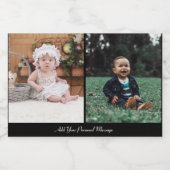 Ontwerp uw eigen 2 fotocollage sparkling wijnetiket (Enkel label)