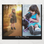 Ontwerp uw eigen 2 fotocollage sparkling wijnetiket (Enkel label)