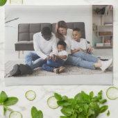 Ontwerp uw eigen 2 fotocollage theedoek (Gevouwen)