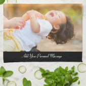 Ontwerp uw eigen 2 fotocollage theedoek (Gevouwen)