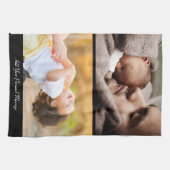 Ontwerp uw eigen 2 fotocollage theedoek (Horizontaal)