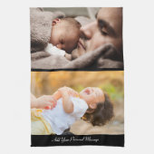 Ontwerp uw eigen 2 fotocollage theedoek (Verticaal)