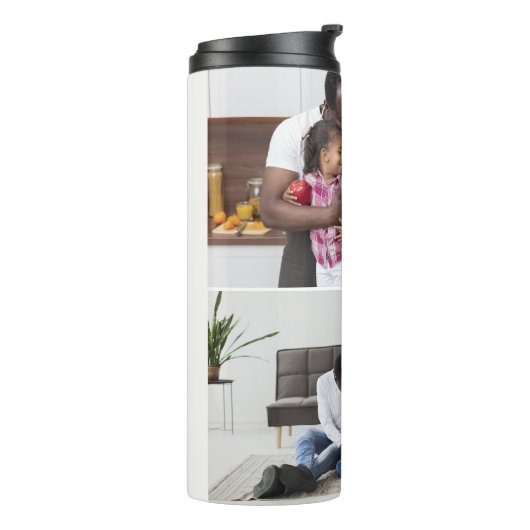 Ontwerp uw eigen 2 fotocollage thermosbeker (Gedraaid links)