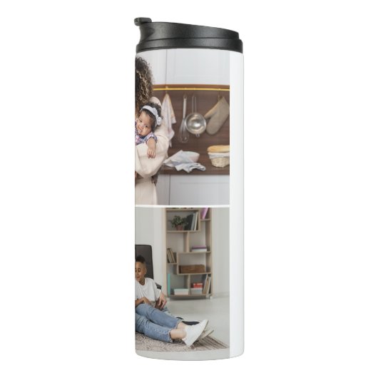 Ontwerp uw eigen 2 fotocollage thermosbeker (Geroteerd rechts)