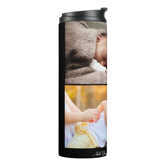 Ontwerp uw eigen 2 fotocollage thermosbeker (Gedraaid links)