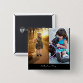 Ontwerp uw eigen 2 fotocollage vierkante button 5,1 cm (Voorkant /achterkant)