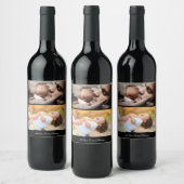 Ontwerp uw eigen 2 fotocollage wijn etiket (Flessen)