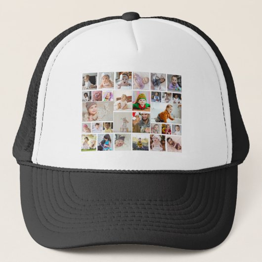 Ontwerp uw eigen 30 fotocollage Poster Trucker Pet (Voorkant)