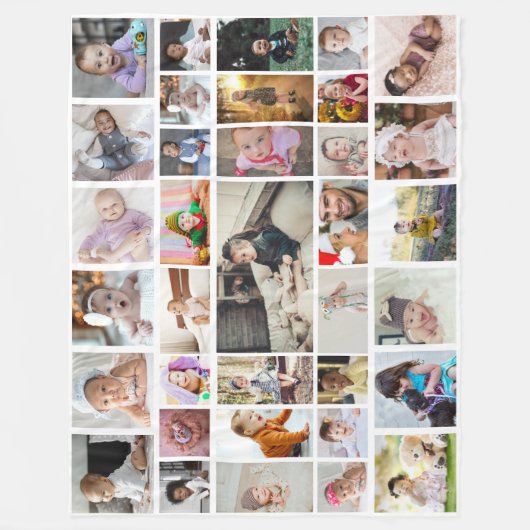 Ontwerp uw eigen 35 fotocollage Poster Fleece Deken (Voorkant)