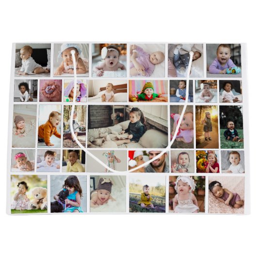 Ontwerp uw eigen 35 fotocollage Poster Groot Cadeauzakje (Voorkant)