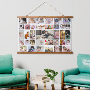 Ontwerp uw eigen 35 fotocollage Poster Hangend Wandkleed