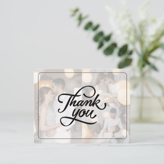 Ontwerp uw eigen 3 foto collage bruiloft bedankkaart (Staand voorkant)