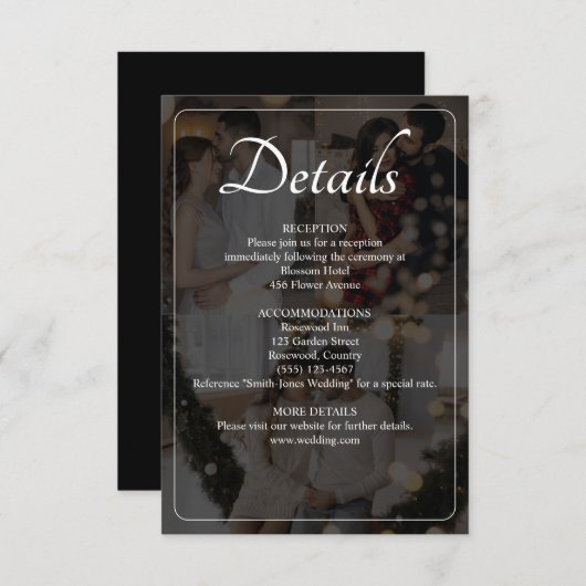 Ontwerp uw eigen 3 foto collage bruiloft informatiekaartje (Voorkant / Achterkant)