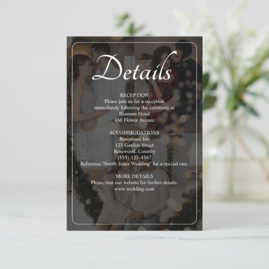 Ontwerp uw eigen 3 foto collage bruiloft informatiekaartje (Staand voorkant)