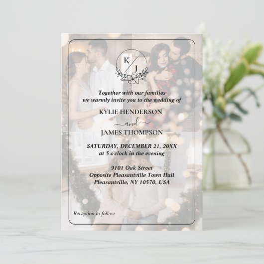 Ontwerp uw eigen 3 foto collage bruiloft kaart (Staand voorkant)