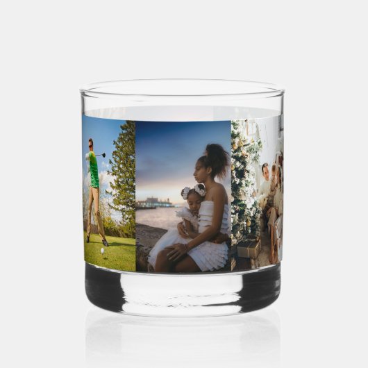 Ontwerp uw eigen 6 foto collage Sjabloon Whisky Glas (Voorkant)