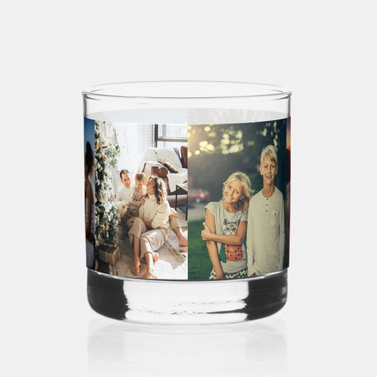 Ontwerp uw eigen 6 foto collage Sjabloon Whisky Glas (Links)