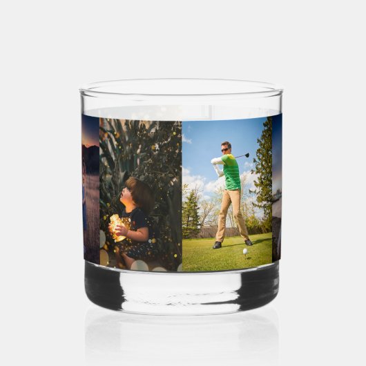 Ontwerp uw eigen 6 foto collage Sjabloon Whisky Glas (Rechts)