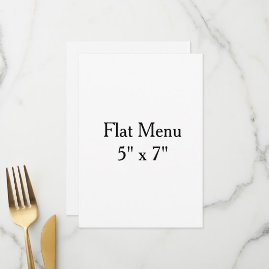 Ontwerp uw eigen aangepaste 5" x 7" platte menu (Voorkant / Achterkant in situ)