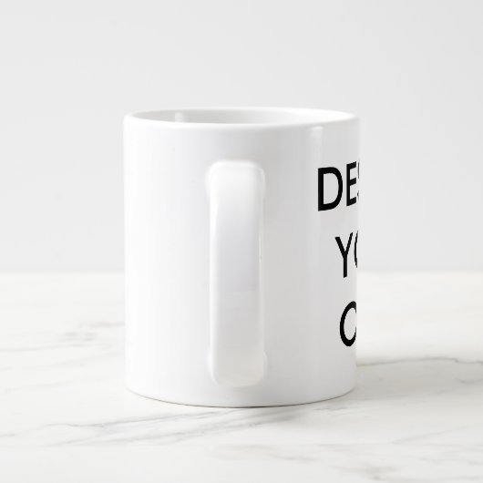 Ontwerp uw eigen aangepaste, aangepaste Jumbo-Mok Grote Koffiekop (Achterkant)