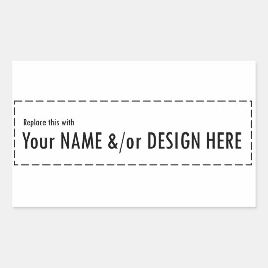 Ontwerp uw eigen aangepaste eigen naamontwerp aan  rechthoekige sticker (Voorkant)
