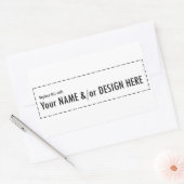 Ontwerp uw eigen aangepaste eigen naamontwerp aan  rechthoekige sticker (Envelop)