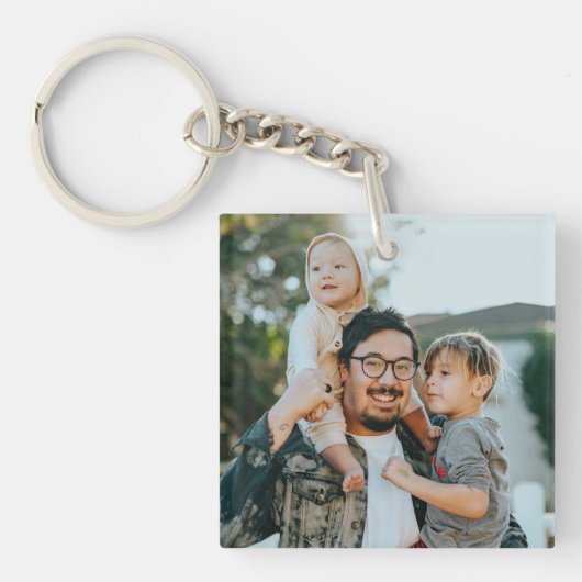 Ontwerp uw eigen aangepaste familiefoto sleutelhanger (voorkant)