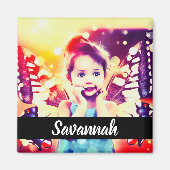 Ontwerp uw eigen aangepaste foto - Aangepaste naam Magneet (Voorkant)