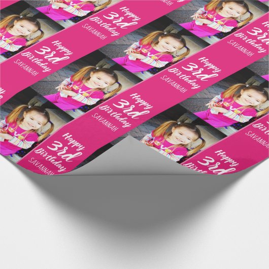 Ontwerp uw eigen aangepaste foto Aangepaste verjaa Cadeaupapier (Hoek)