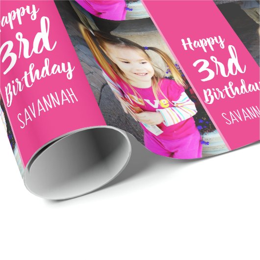 Ontwerp uw eigen aangepaste foto Aangepaste verjaa Cadeaupapier (Rol Hoek)