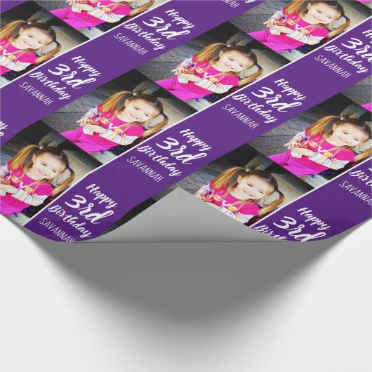 Ontwerp uw eigen aangepaste foto Aangepaste verjaa Cadeaupapier (Hoek)