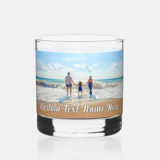 Ontwerp uw eigen aangepaste foto en tekst geperson whisky glas (Achterkant)