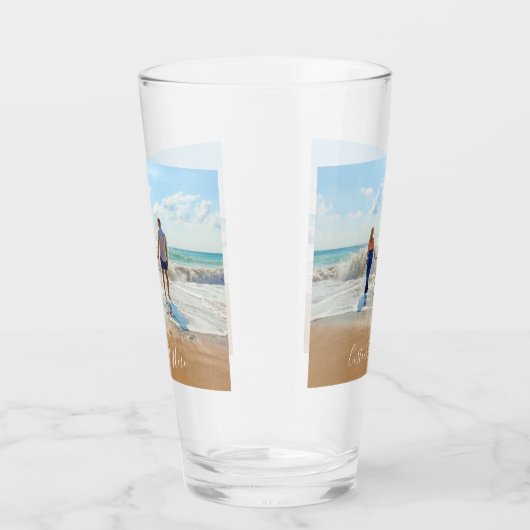 Ontwerp uw eigen aangepaste foto- en tekstglas glas (Rechts)