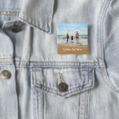 Ontwerp uw eigen aangepaste foto-knop met tekst vierkante button 5,1 cm (In situ)