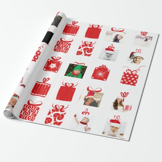 Ontwerp uw eigen aangepaste foto met kerstmis cadeaupapier (Uitgerold)