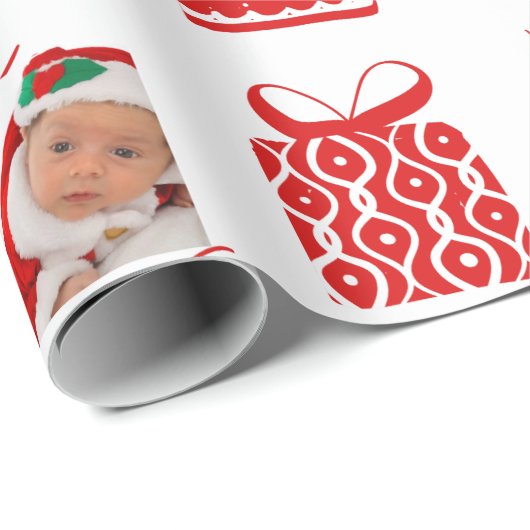 Ontwerp uw eigen aangepaste foto met kerstmis cadeaupapier (Rol Hoek)