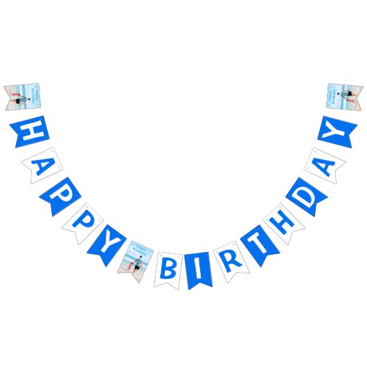 Ontwerp uw eigen aangepaste foto verjaardagsvlagge vlaggetjes (Alle)