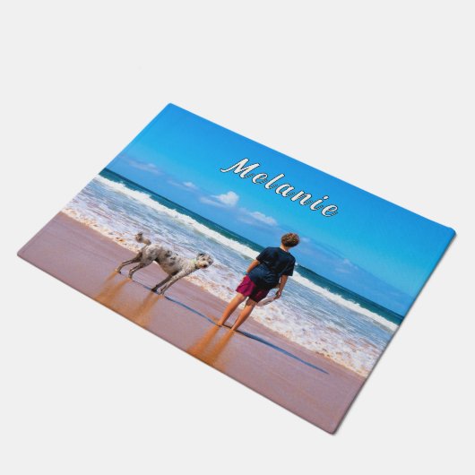 Ontwerp uw eigen aangepaste huisdier foto deurmat  (Schuin)