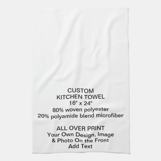 Ontwerp uw eigen aangepaste KITCHEN TOWEL op maat Theedoek (Verticaal)