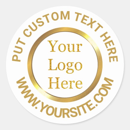 Ontwerp uw eigen aangepaste moderne Logo-bedrijf Ronde Sticker (Voorkant)