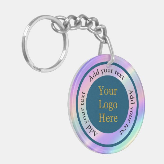 Ontwerp uw eigen aangepaste moderne Logo-bedrijf Sleutelhanger (Voorkant Links)