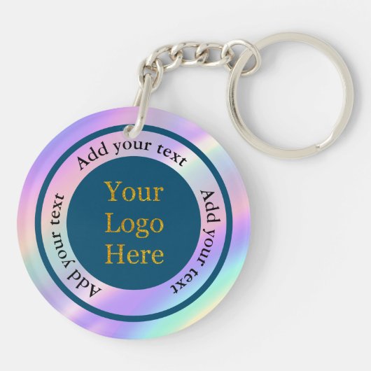 Ontwerp uw eigen aangepaste moderne Logo-bedrijf Sleutelhanger (Achterkant)
